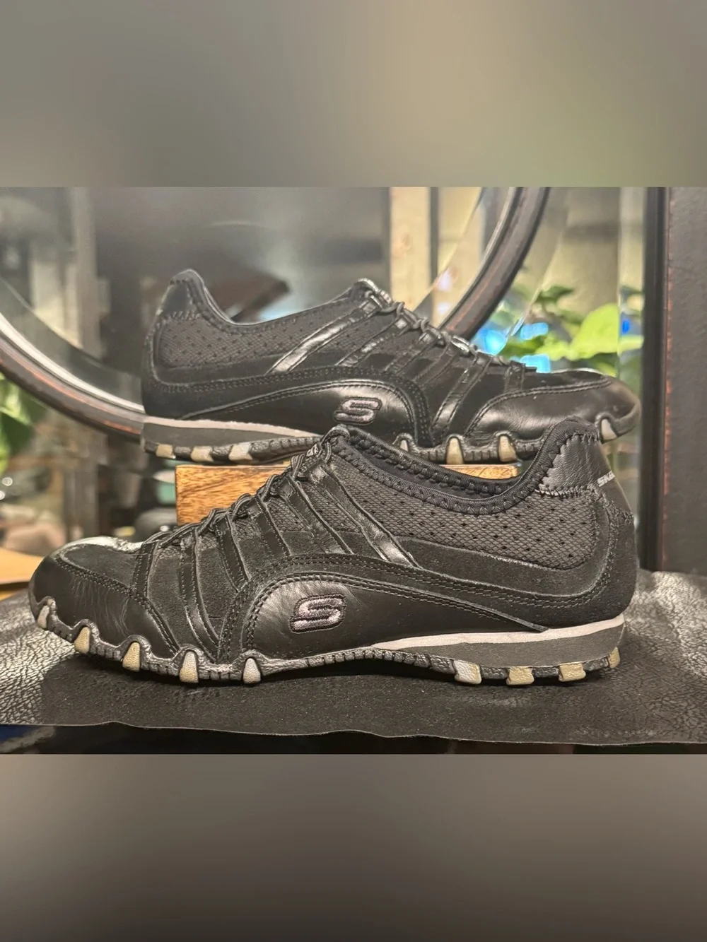 Sketchers Women’s Shoes Sneaker Size 6.5 Lot Of Two Slip On Black And Grey